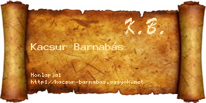 Kacsur Barnabás névjegykártya