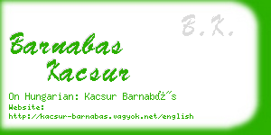 barnabas kacsur business card